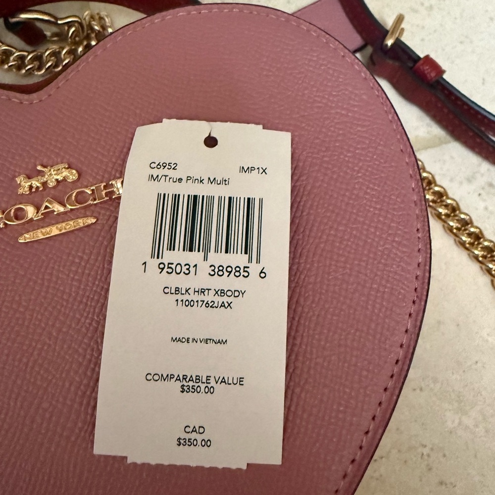 Coach Pink Heart-Shaped Crossbody Bag NWT - Picture 2 of 7